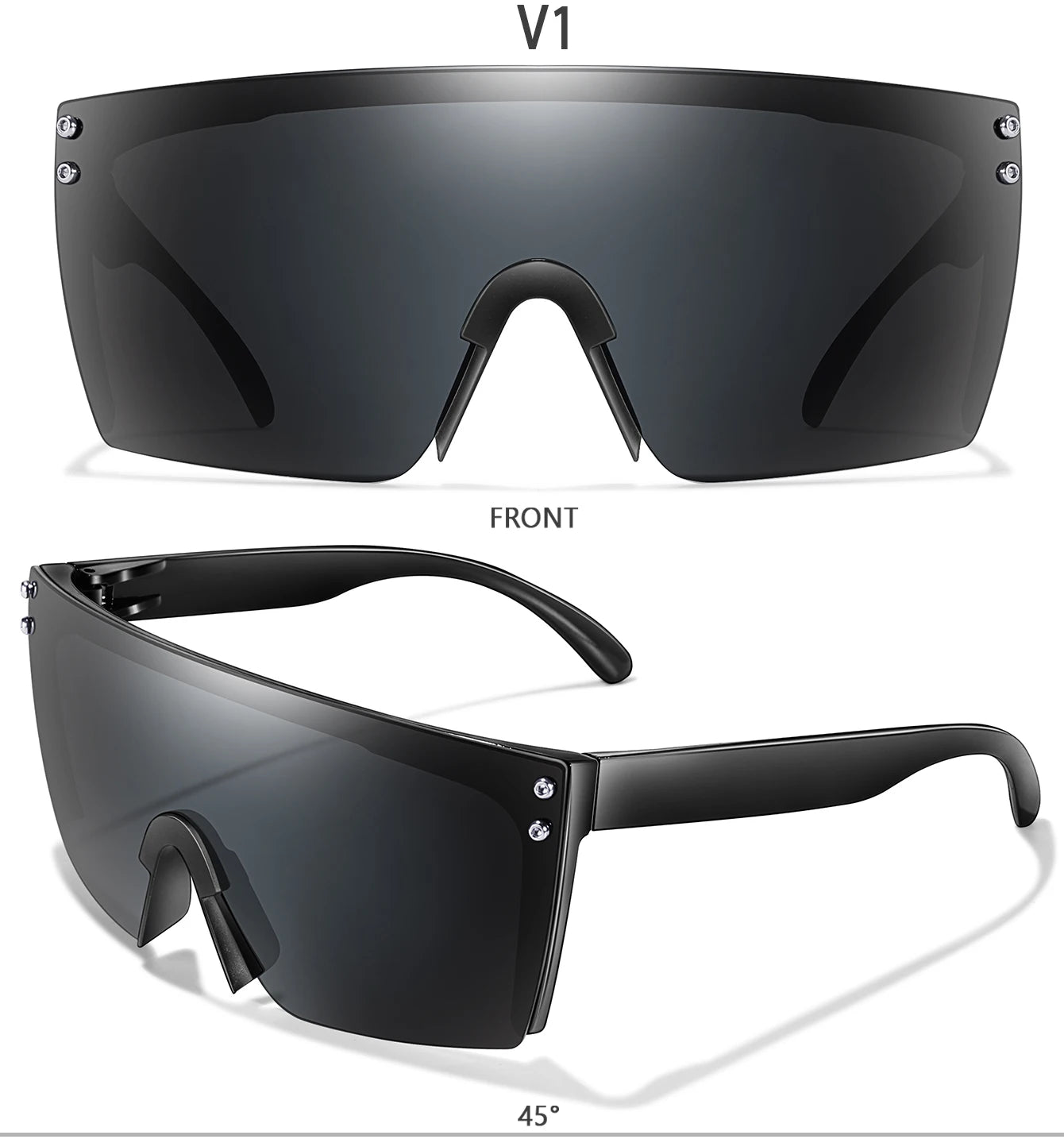 3 Pairs Fishing Sunglasses Men and Women Square Oversize Windproof Shades with UV Protection for Outdoor Cycling Hiking