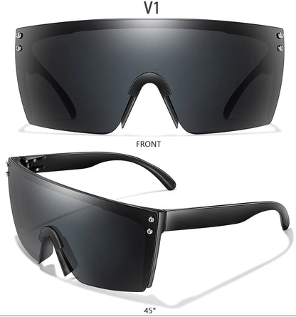3 Pairs Fishing Sunglasses Men and Women Square Oversize Windproof Shades with UV Protection for Outdoor Cycling Hiking