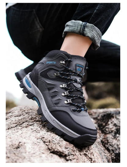 Outdoor Waterproof Hiking Boots for Men and Women, Spring and Autumn, Wear-Resistant Mountain Sports Boots, Hunting Sports Shoes