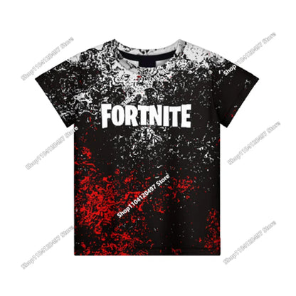 Fortnite T-Shirt für Erwachsene und Kinder, 3D-Digitaldruck, lockere Passform, große Größen, kurzärmeliges Sommer-Tee für Kinder