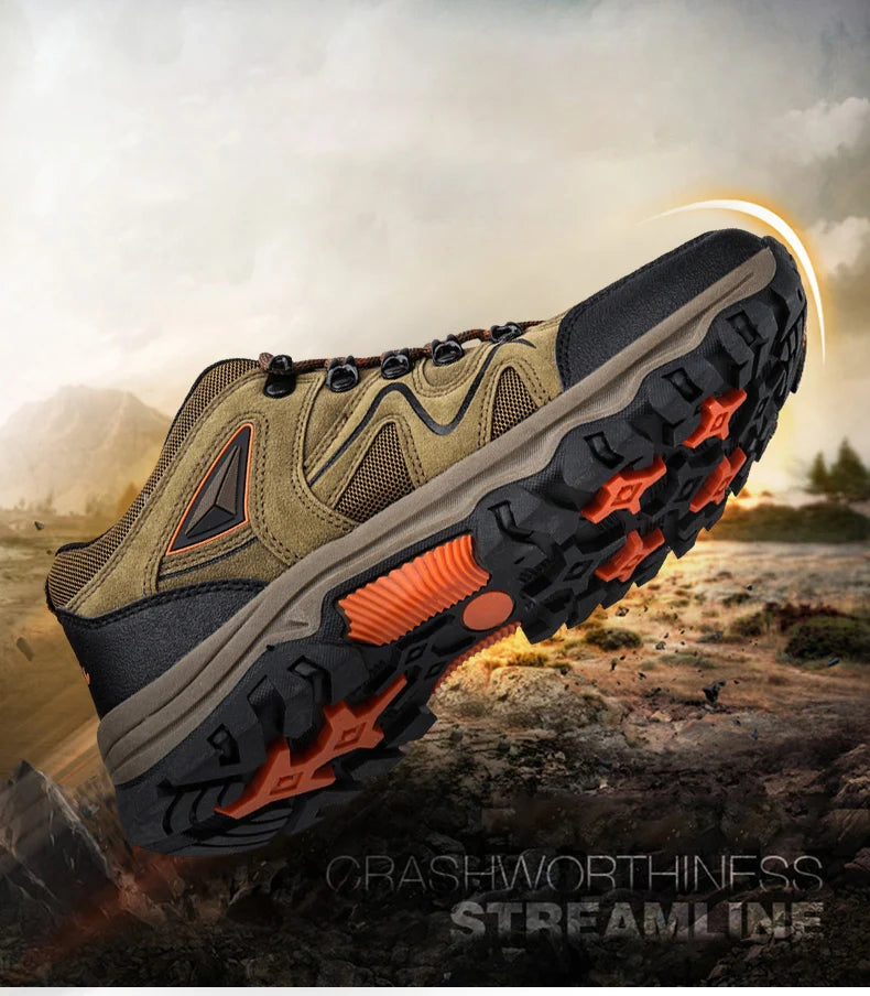Men's Hiking Shoes All-Terrain Outdoor Sports Shoes Breathable Wear-Resistant Mesh Non-Slip Hiking Shoes Outdoor Cycling Shoes