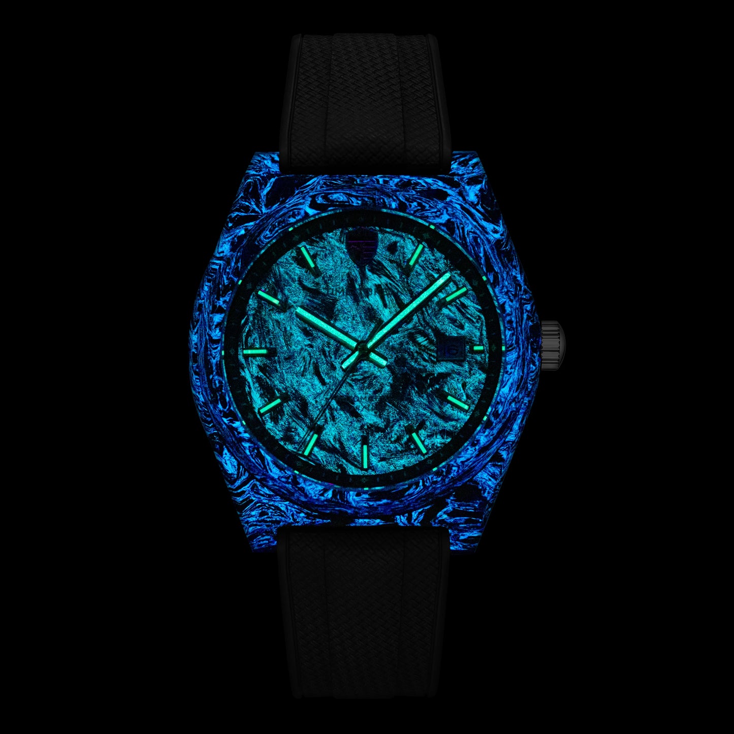 TIME TOKEN New Luminous Carbon Fiber 40mm Dive Watch for Men Luxury Calendar Automatic Mechanical Watch Sapphire Waterproof 100m