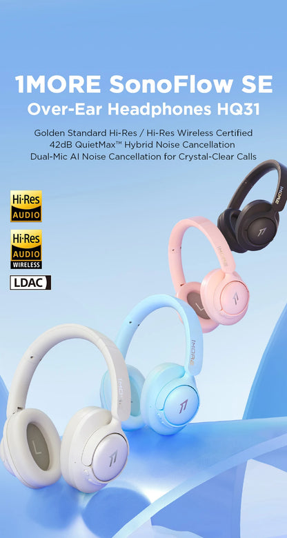 1MORE HQ31 Headphones Bluetooth Wireless Headsets Noise Cancelling Headset Earphone flash-sale penetration