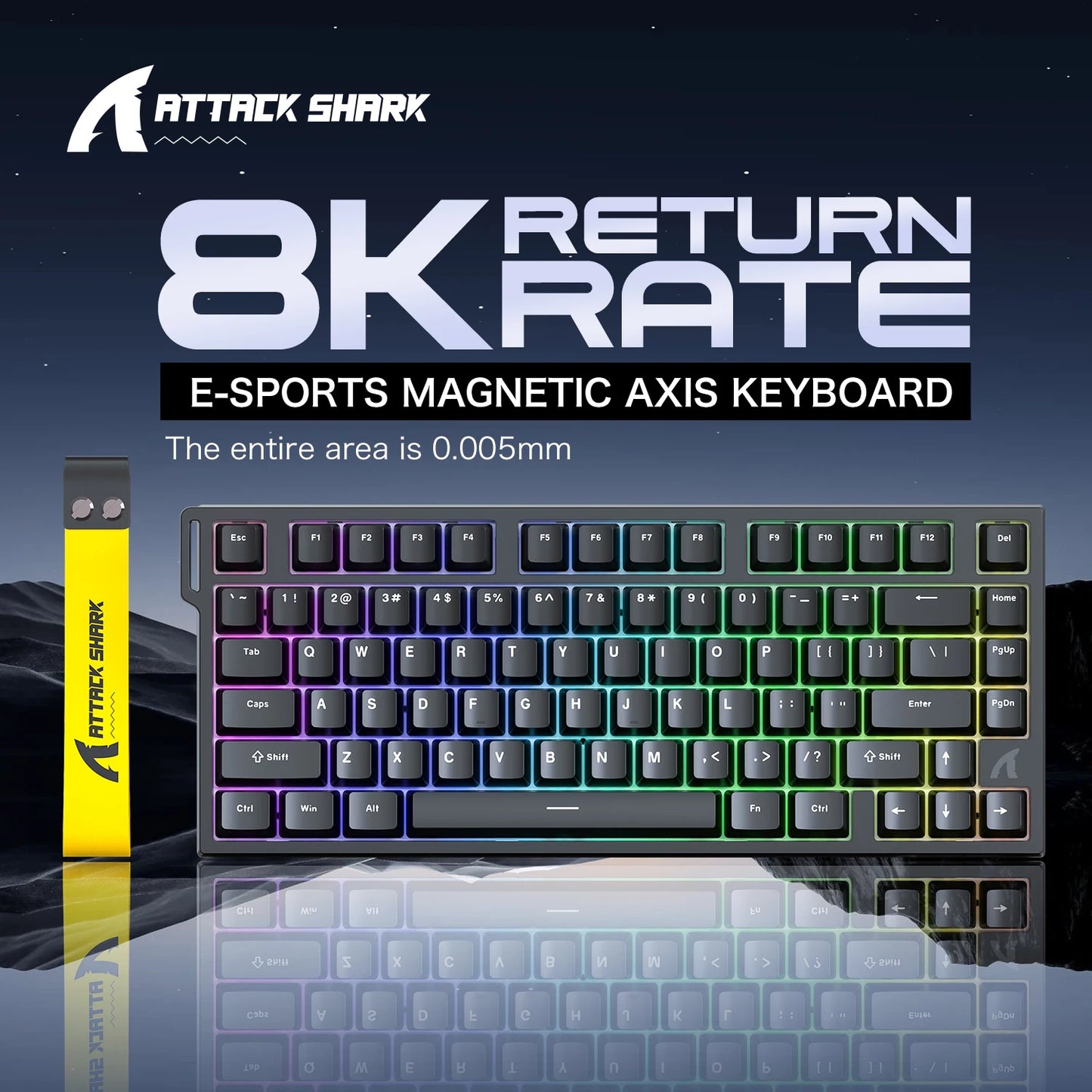 Attack Shark R82HE Wired RGB Magnetic Switch Keyboard, 256K Scan Sampling Rate, Accuracy 8K Return Rate