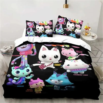 Gabby's Dollhouse 3D Printed Duvet Case Pillowcase Bedding Set Twin Full King for Kids Adults Bedroom