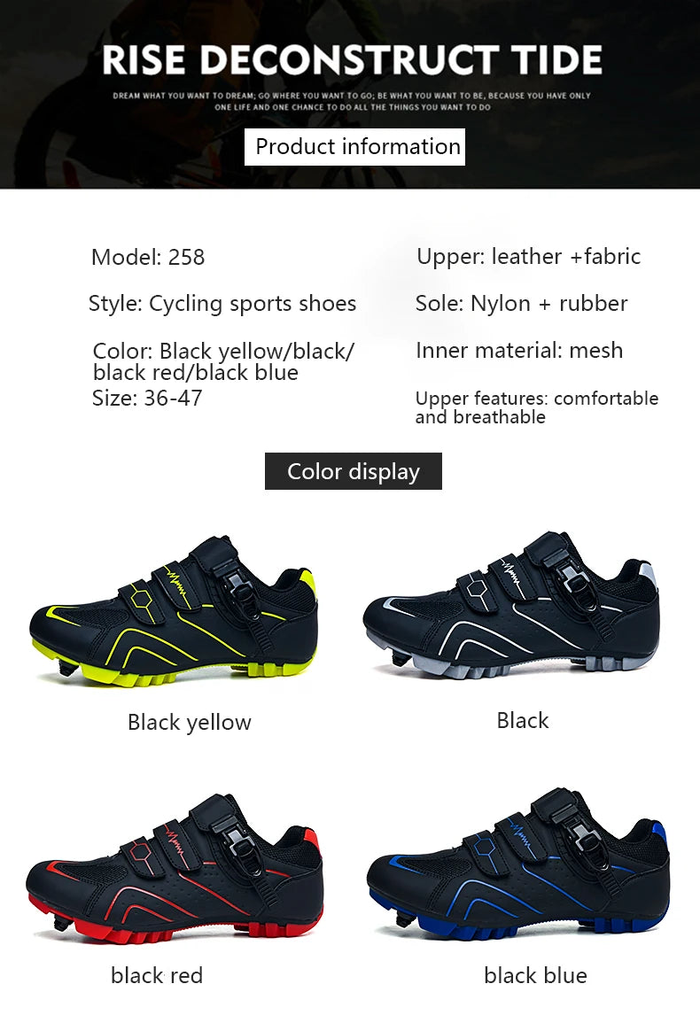 Men's Road Bike Cycling Shoes Women's Cycling Sports Shoes Compatible With SPD & Look Delta Cleats Outdoor Mountain Bike Cycling Shoes