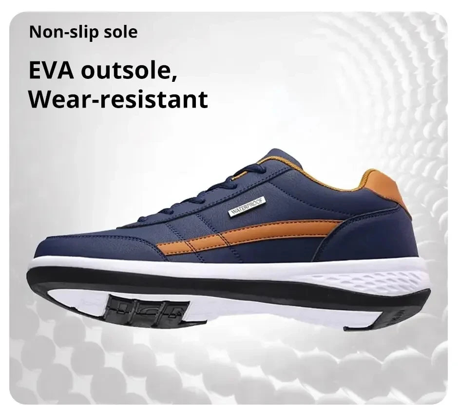 Leather Sneakers for Men, Casual Shoes, Soft Sole, Outdoor Walking Shoes, Sports, Four Seasons