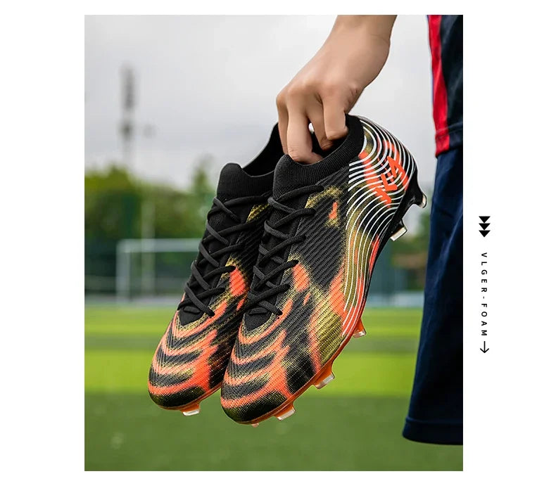 New Men Football Boots Outdoor Sneakers High-quality Grass Cleats Soccer Shoes Boys Match Hot-selling Non-Slip High-top Light
