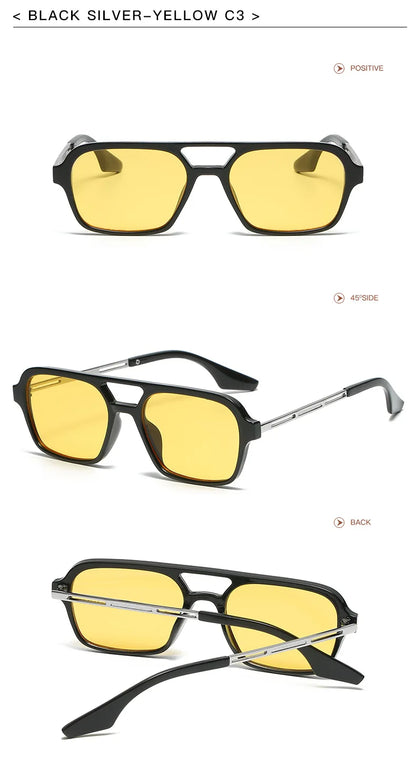 Square Small Frame Double Beam Sunglasses Pilot Retro Sunglasses Instagram Popular Classic Sunglasses 3517