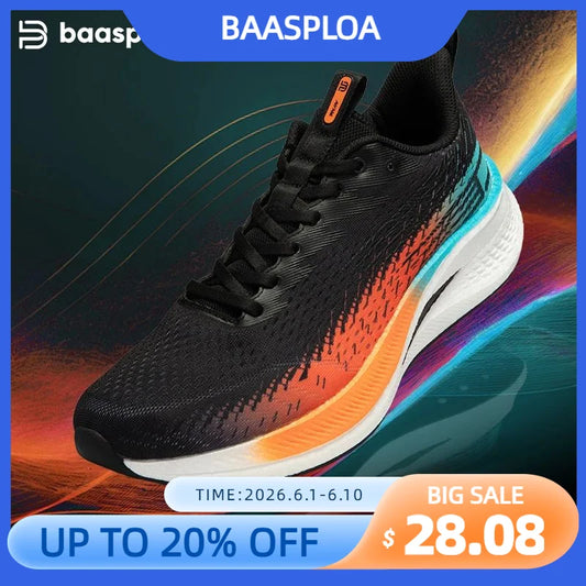 Baasploa Men Running Shoes Professional Training Women Carbon Plate Mesh Breathable Sneakers Male Lightweight Unisex Sport Shoes