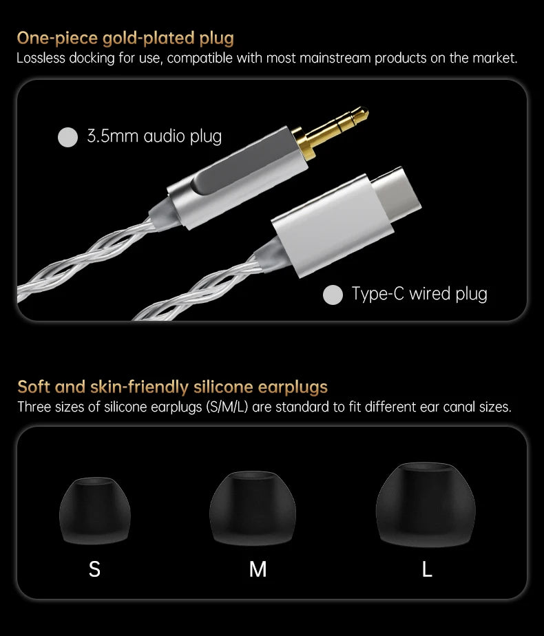 CCA Phoenix Metal Alloy Body 10mm Dual Magnetic Dynamic Coil HIFI Sound Quality In Ear Wired Esports Music Earphones