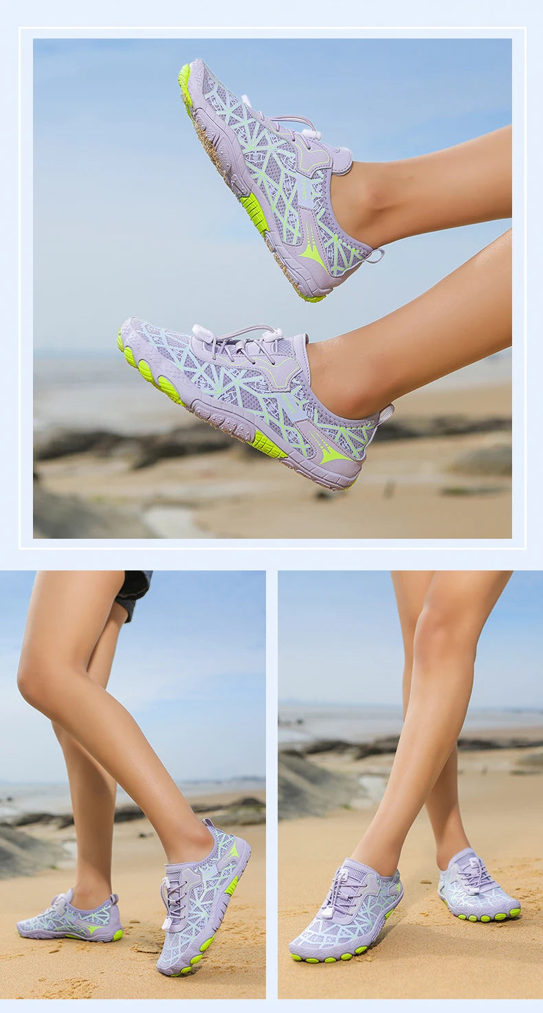 New Barefoot Wading Shoes Men and Women Mesh Quick-Drying Beach Shoes Outdoor Non-Slip Swimming Shoes Unisex Water Sports Shoes