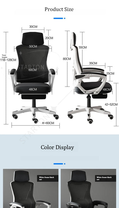 High Density Sponge Mesh Office  New Design Home Office Furniture Comfortable  Chair with Footrest