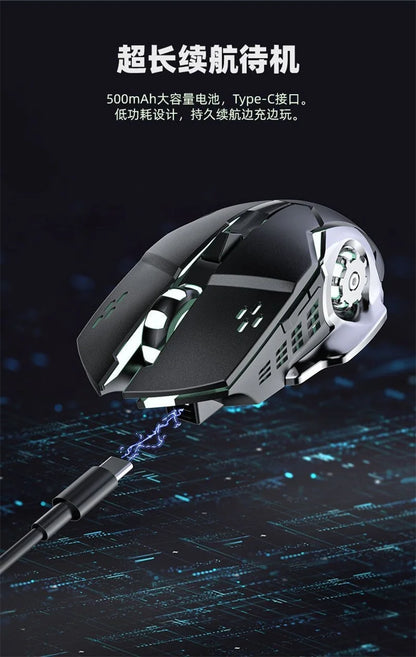 RGB Dual-Mode Wired Mouse 2.4G Wireless Mouse Gaming Mouse Rechargeable Silent Mouse 3600 DPI Adjustable Mouse Mice for Laptop