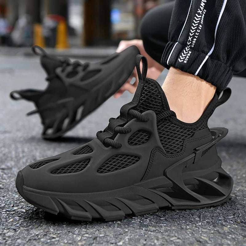 Men's Sports Shoes New Mesh Breathable Outdoor High Elasticity Running Shoes Fashionable Summer Comfortable Sports Tennis Shoes