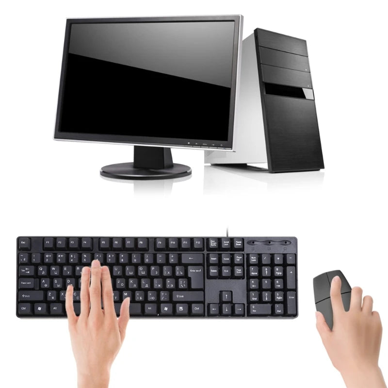 Ergonomic USB PC Computer Keyboard, Russian Keyboard / English Keyboard DropShipping