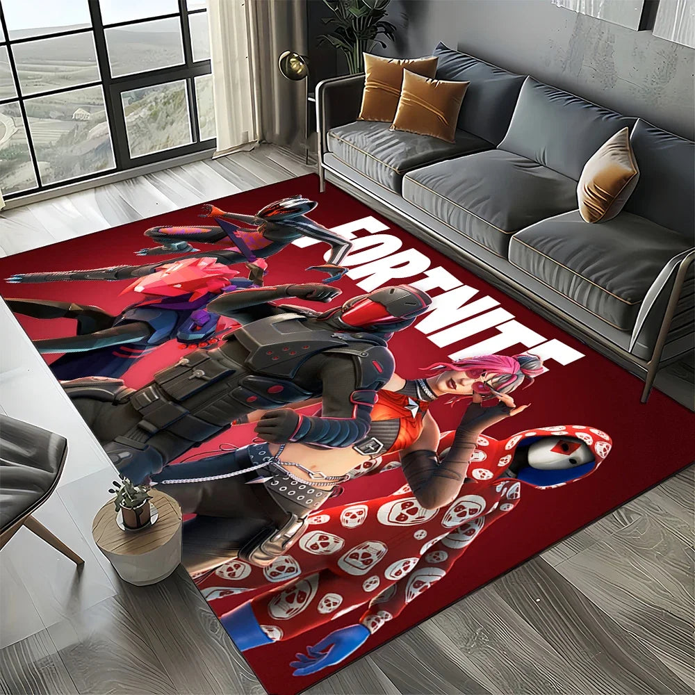 2025 New Style Fortnite-e Cartoon Rug Carpet for Living Room Bedroom Decor, Floor Mat Non-slip Decoration for Sofa Doormat Kids