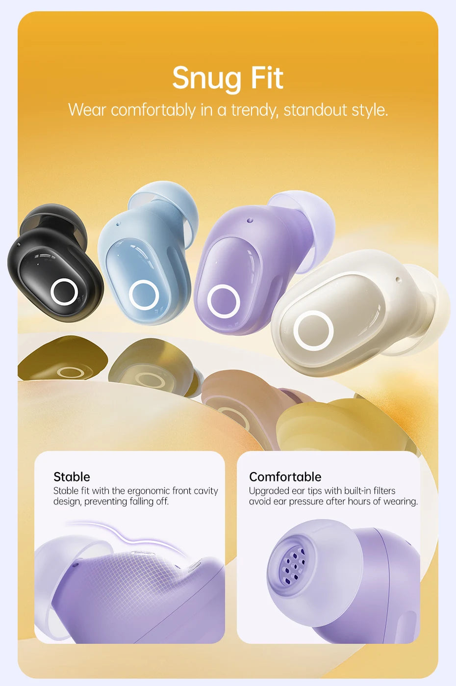 Baseus Bass BD1 Wireless Earphones Bluetooth 5.4 Mini Bean Earbuds 38H Playtime IP55 Waterproof Sports Headphones