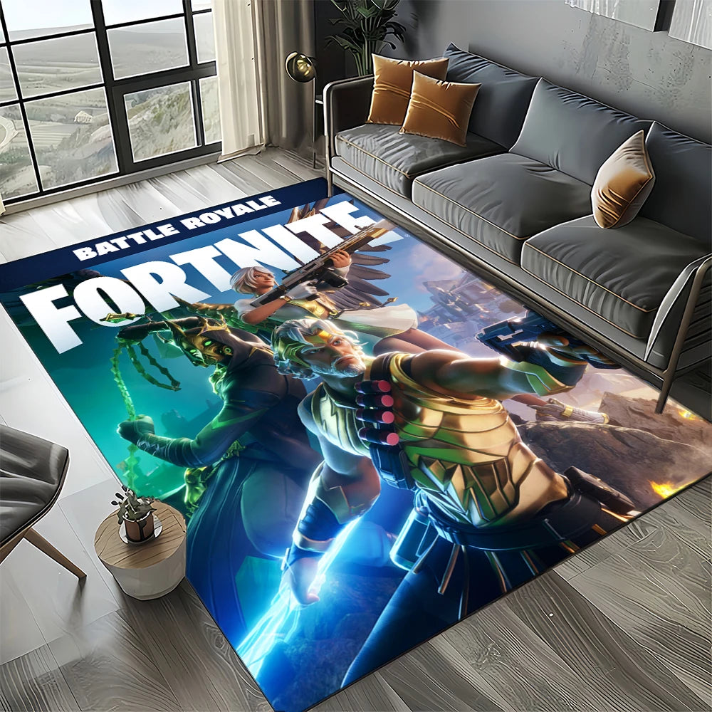 2025 New Style Fortnite-e Cartoon Rug Carpet for Living Room Bedroom Decor, Floor Mat Non-slip Decoration for Sofa Doormat Kids