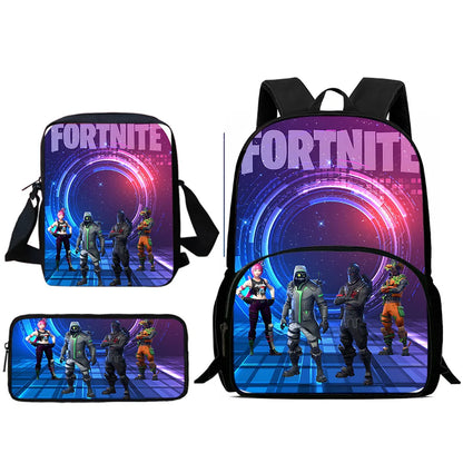 Kinderrucksäcke mit angesagtem Game-Design, Umhängetasche und Federmäppchen F-FortniteS, Schulrucksäcke mit großem Fassungsvermögen für Jungen und Mädchen, ideales Geschenk