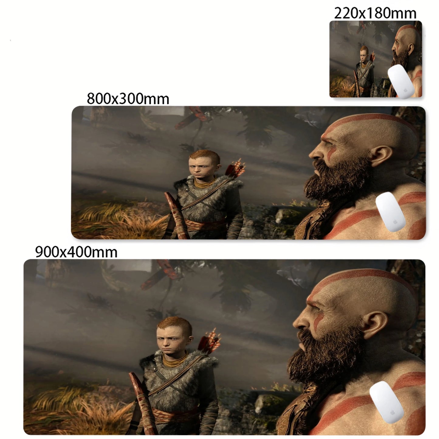 Xxl Mouse Pad God of War Desk Mat Pc Gaming Accessories Keyboard Computer Mousepad Gamer Large Cabinet Office Table Carpet Rug