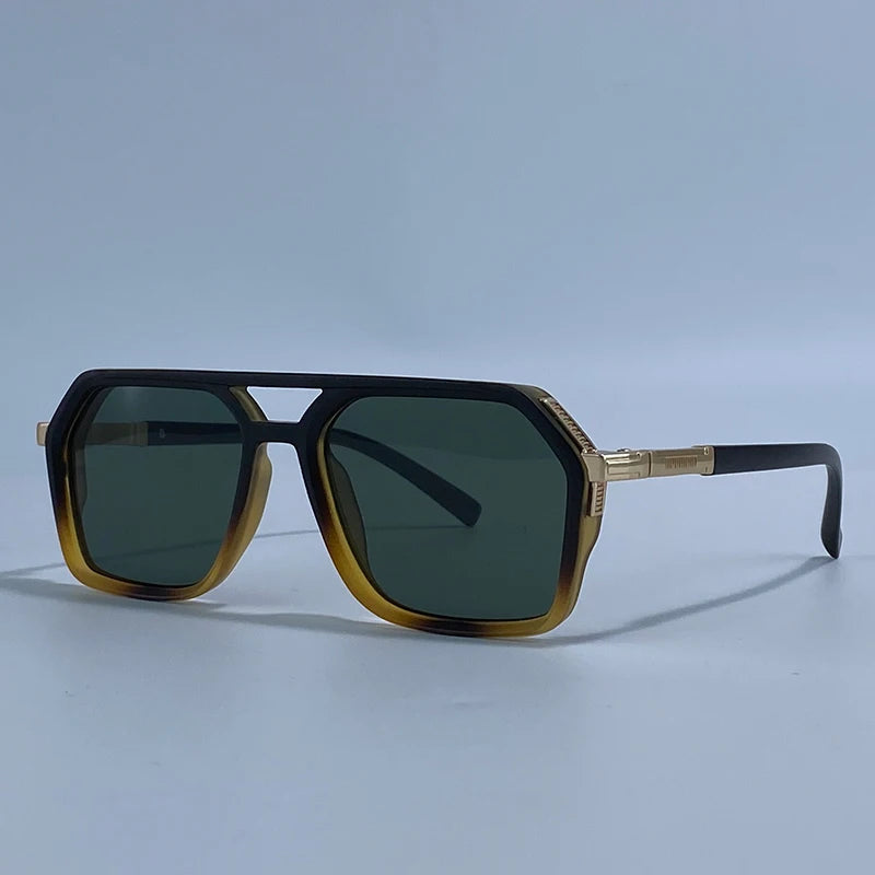 Vintage Steampunk Polarized Sunglasses Women Double Bridge Black 2026 Luxury Designer Driving Shades For Lady Fashion Eyewear