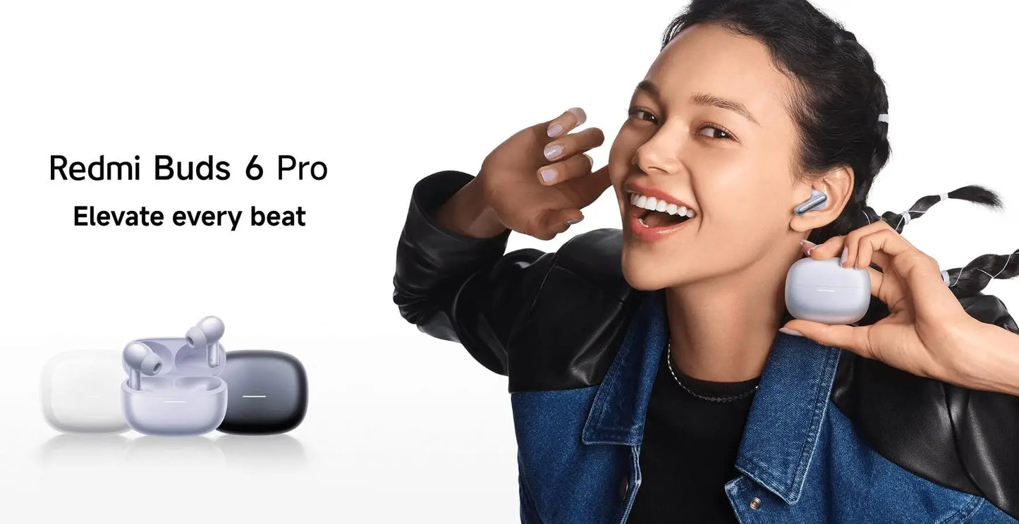 Xiaomi Redmi Buds 6 Pro Wireless Bluetooth Earphone, Hi-Res Audio with LDAC,Up to 55dB Active Noise Cancelling Wireless Earphone