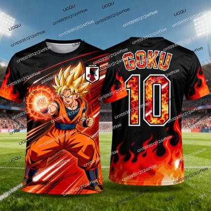 FamilyMatching 2026 New Dragon Ball Z Special Edition Men's Soccer Jersey T-Shirt, Kids Goku T-Shirt, Outdoor Casual Sportswear
