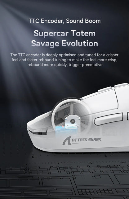 X6 Attack Shark Mouse RGB Touch Magnetic Charging Base Tri-Mode Connection Macro Pro Gaming Mouse
