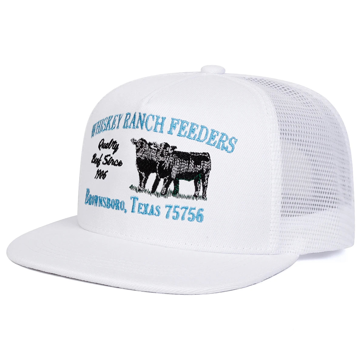 Unisexové kšiltovky WHISKEY RANCH FEEDERS s výšivkou, hip-hopové síťované čepice, jarní a letní outdoorové nastavitelné ležérní baseballové čepice, čepice s ochranou proti slunci
