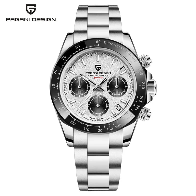 Montre-bracelet pour homme PAGANI DESIGN – Chronographe de luxe, mouvement à quartz MIYOTA VK63, verre saphir, étanche, style sportif