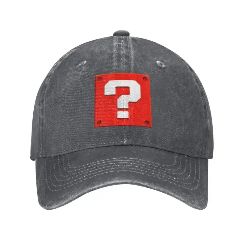 Op maat gemaakte, modieuze Cartoom-game-vraagblok-baseballpet voor dames en heren, verstelbaar, unisex, katoen, ‘dad hat’, prestatiegerichte snapback-petten