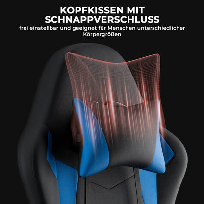 Gaming Chair Ergonomic Gaming Chair with Waist Cushion and Headrest, Office Chair Height Adjustable, Chair for Adult Girls Boy