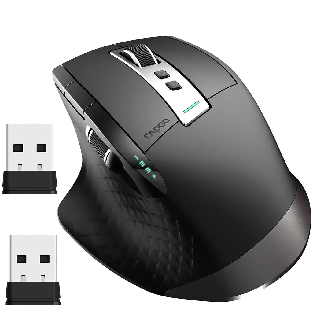 Rapoo New MT710L Multi-mode Rechargeable Wireless Bluetooth Mouse Ergonomic 4000 DPI Support Up to 4 Devices Office Mice
