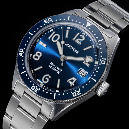SEESTERN Diver Men Watch Automatic Mechanical Wristwatches NH35 Movement Ceramic Bezel 20Bar Waterproof Sapphire Luminou S434-2