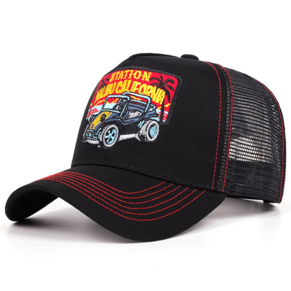 Trendy Eagle Embroidery Baseball Cap Men Women Summer Breathable Mesh Snapback Trucker Hat