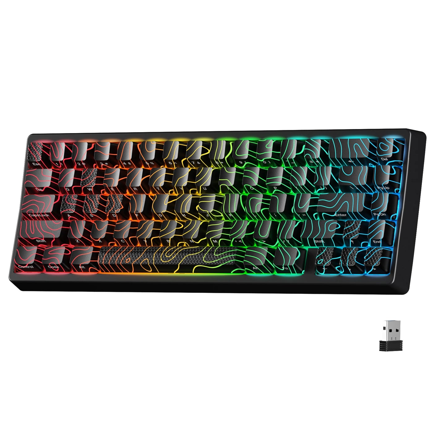 XVX M67 JadeStone Mechanical Keyboard With IMD-Tech Keycaps Hot Swappable Gasket Tri-Mode Custom RGB Wireless Keyboard 65%