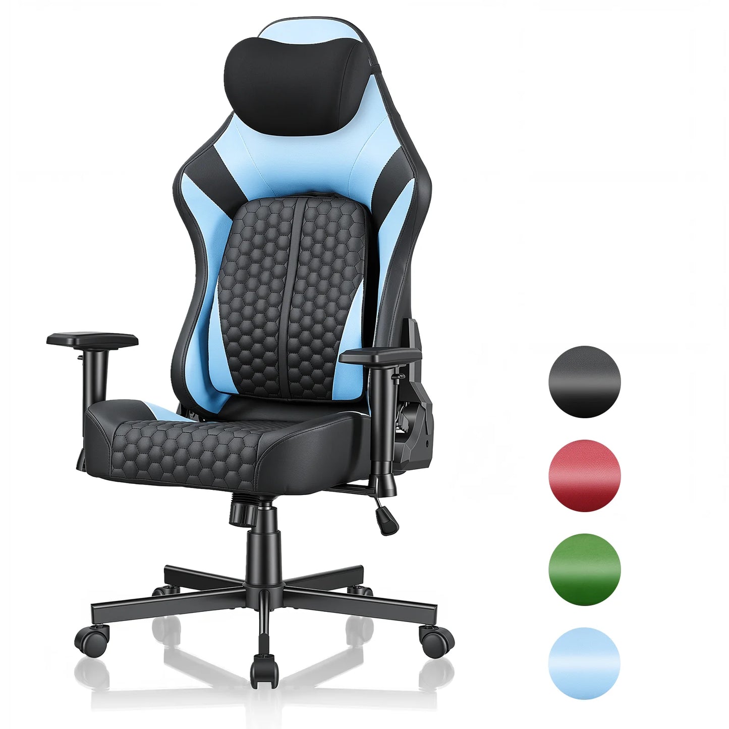 Devoko Gaming chair with 6-35 ° adjustable lumbarrest, thickened and wide seat cushion, ergonomic desk chair