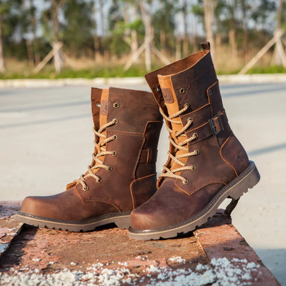 ROCKROOSTER Hiking shoes Men waterproof hunting Boots Tactical Desert Combat Boots trekking Ankle mountian cow Leather Sneakers