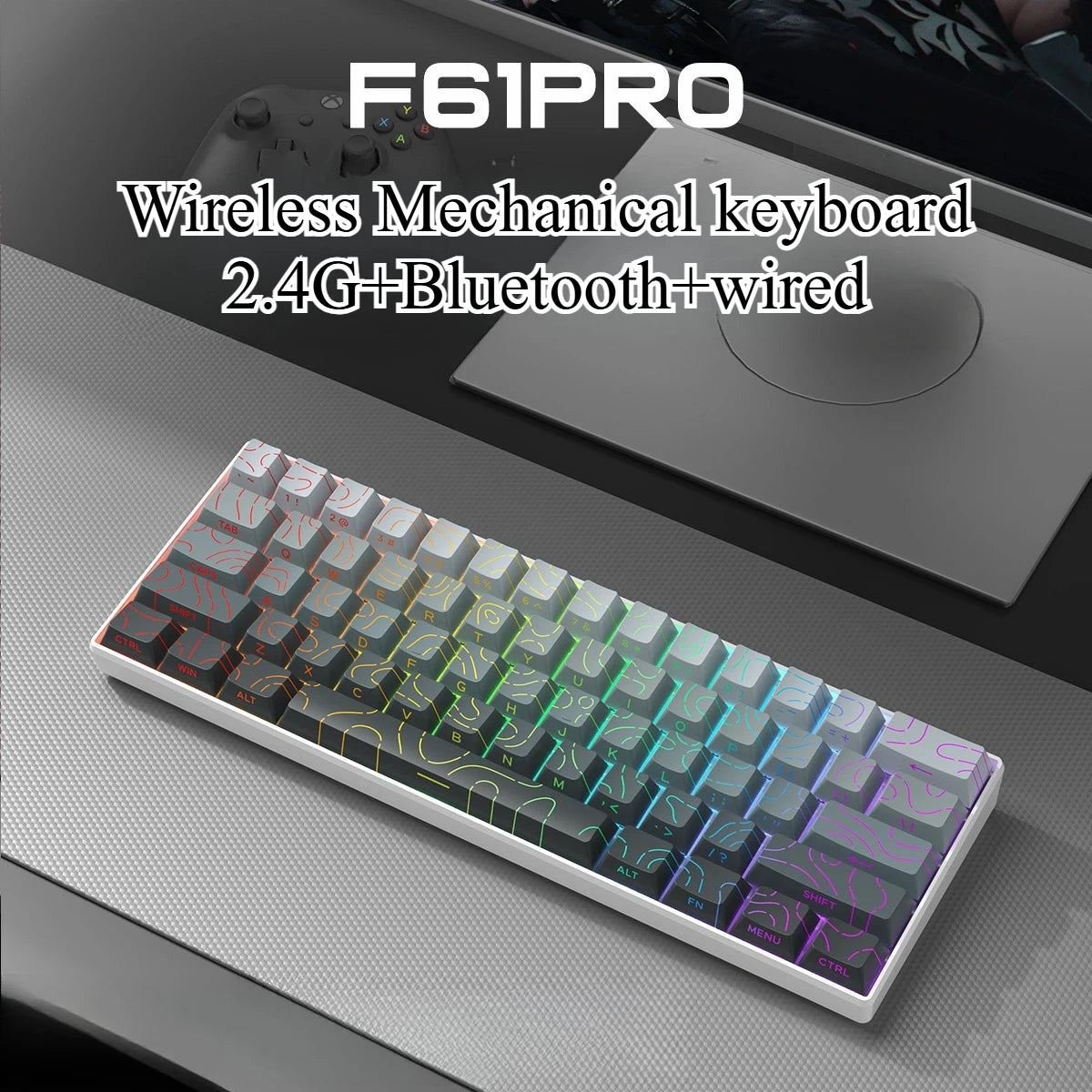 Keyboard Bluetooth Wireless Mechanical keyboards rgb Gamer teclado para tablet mecanico 60% ipad Backlit Mini usb key board