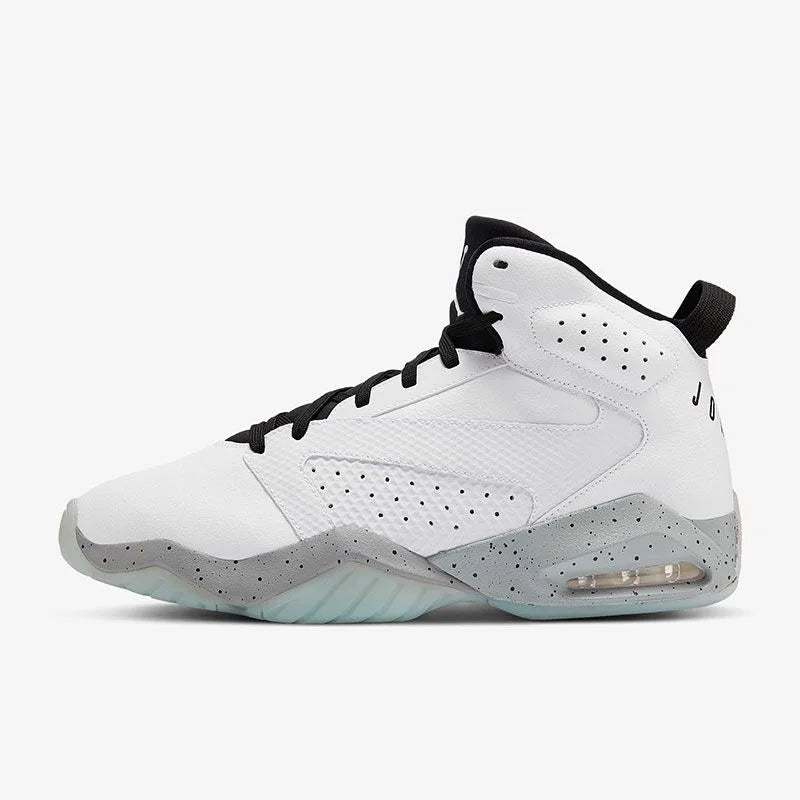 Jordan Lift Off Simple and Versatile Shock-Absorbing, Non-Slip, Wear-Resistant Mid-Top Retro Basketball Shoes for Men, White and Gray Ar4430-101
