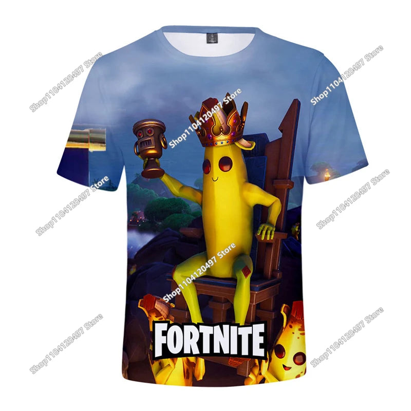 Halloween Peely 3D T-shirt Boys Girls Christmas Fortnite Tees Battle Royale Streetwear Kids Victory Game Men T Shirt Clothes