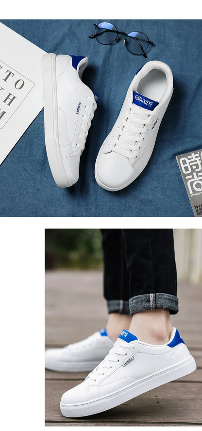 Zapatillas casuales de skate para hombre, blancas, para exteriores y ocio, transpirables, para caminar, planas, Chaussure Homme 39-48