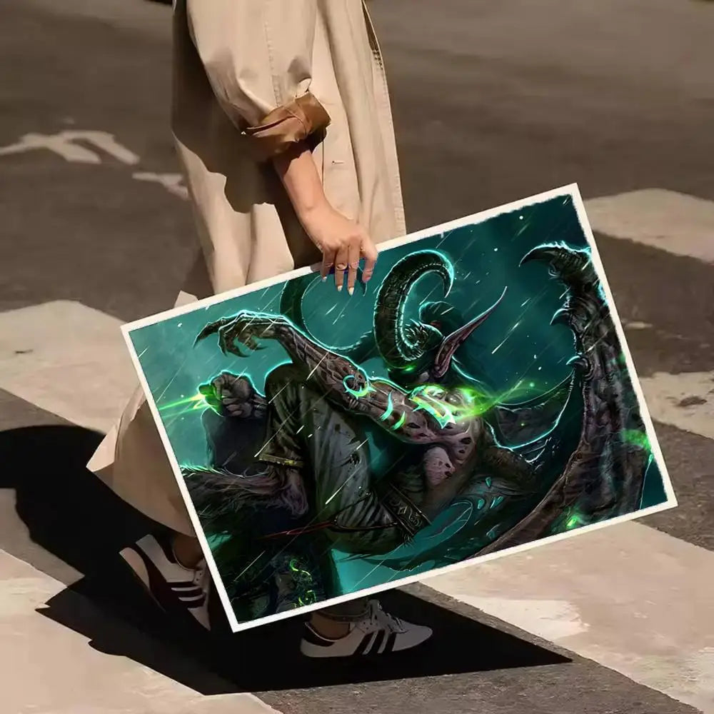 World Of W-Warcraft W-Wow Soft Silicone Poster Self-adhesive Painting with prints Home bedroom living room decoration
