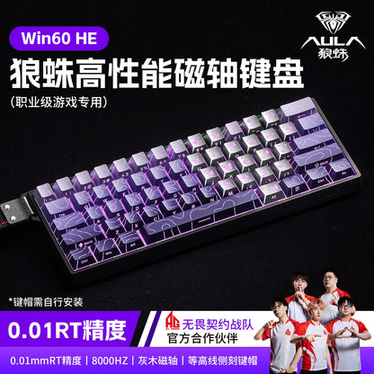 AULA WIN60 HE Magnetic Keyboard 21 Keys Butterfly Keycaps Wired 8K Return RGB Hotswap Customized E-sports Gaming Keyboard