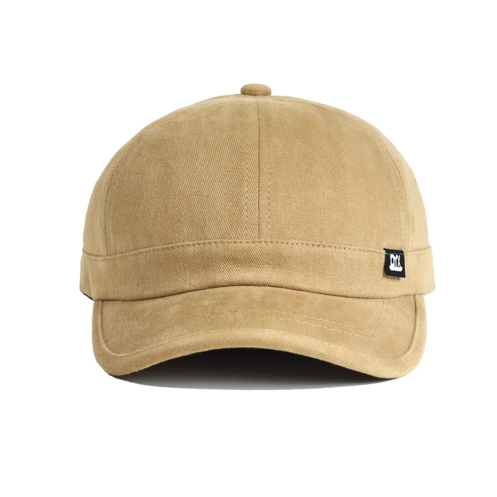 Vintage baseballkasket med kort skygge i bomuld til mænd og kvinder – blød »dad hat« i justerbar trucker-stil med lav profil
