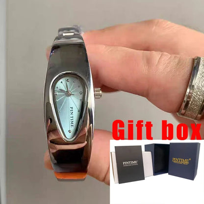 y2k watch shaped teardrop bracelet watch female couple light luxury senior sense of antique wind Gift Ladies' Quartz Wristwatch