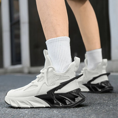 Men's Sports Shoes New Mesh Breathable Outdoor High Elasticity Running Shoes Fashionable Summer Comfortable Sports Tennis Shoes