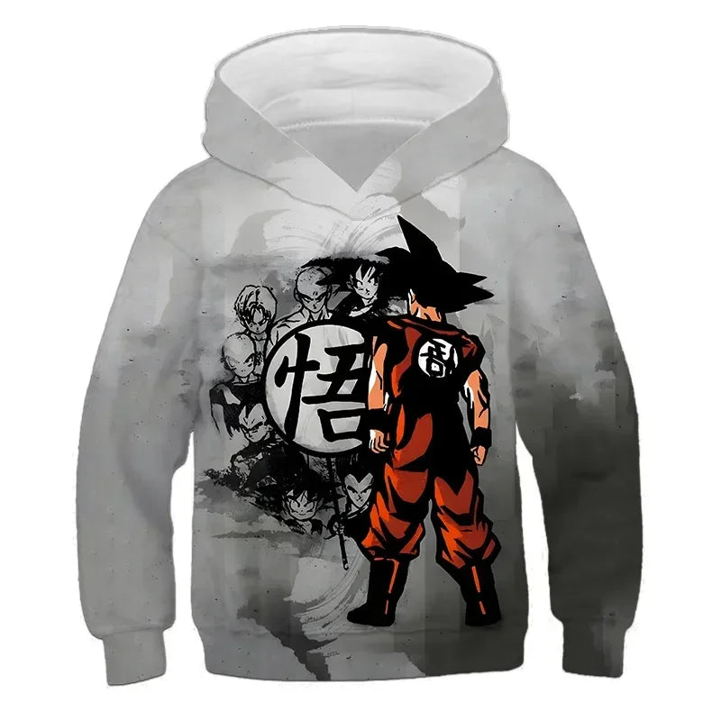 2025 Autumn Cool Dragon Ball Z Kids Boys Sweatshirts Children Casual Boy Hoodies Pullover Anime Dragon Ball Hoodie Hooded Coats, produit gaming premium Fraquane