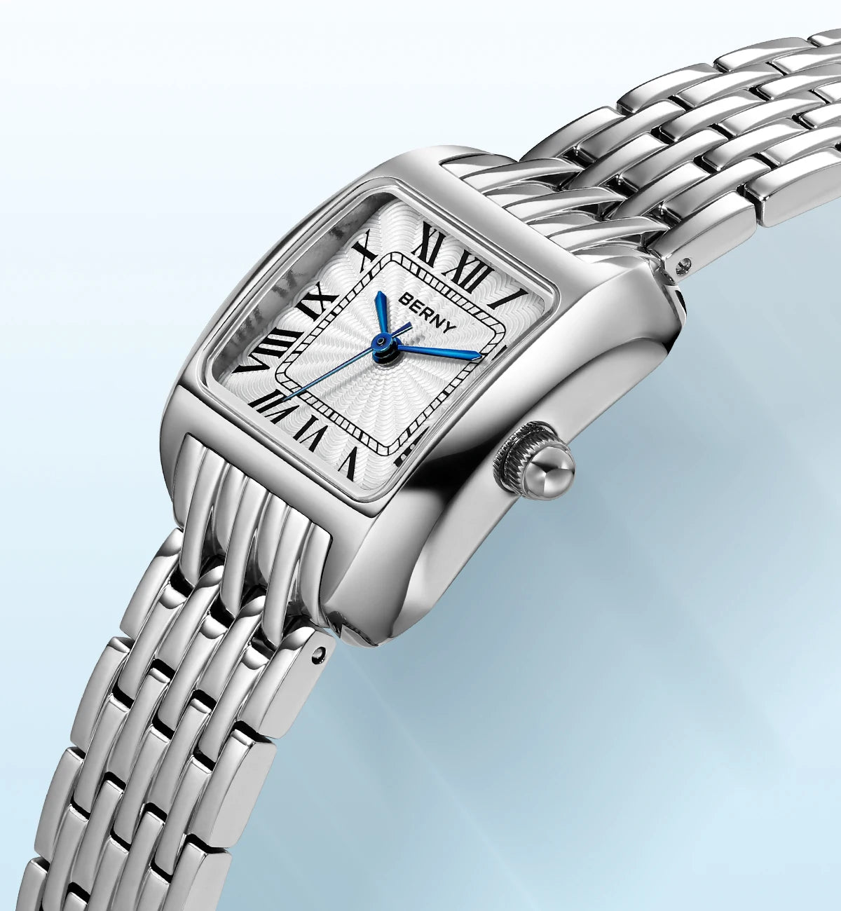 BERNY Luxury Brand Women's Watch New In High Quality S/S Square Ladies Quartz Watches Fashion Elegant Business Wristwatch